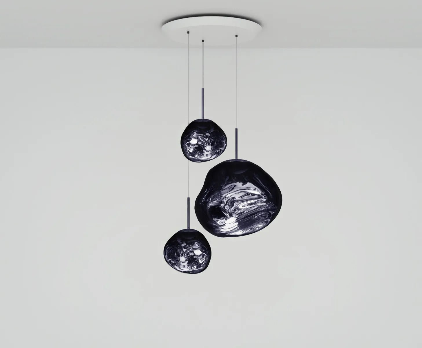 Lava Chandelier Villa Loft Duplex Stairwell Pendant Light - Smokey Gray3 BallsBlushlighting