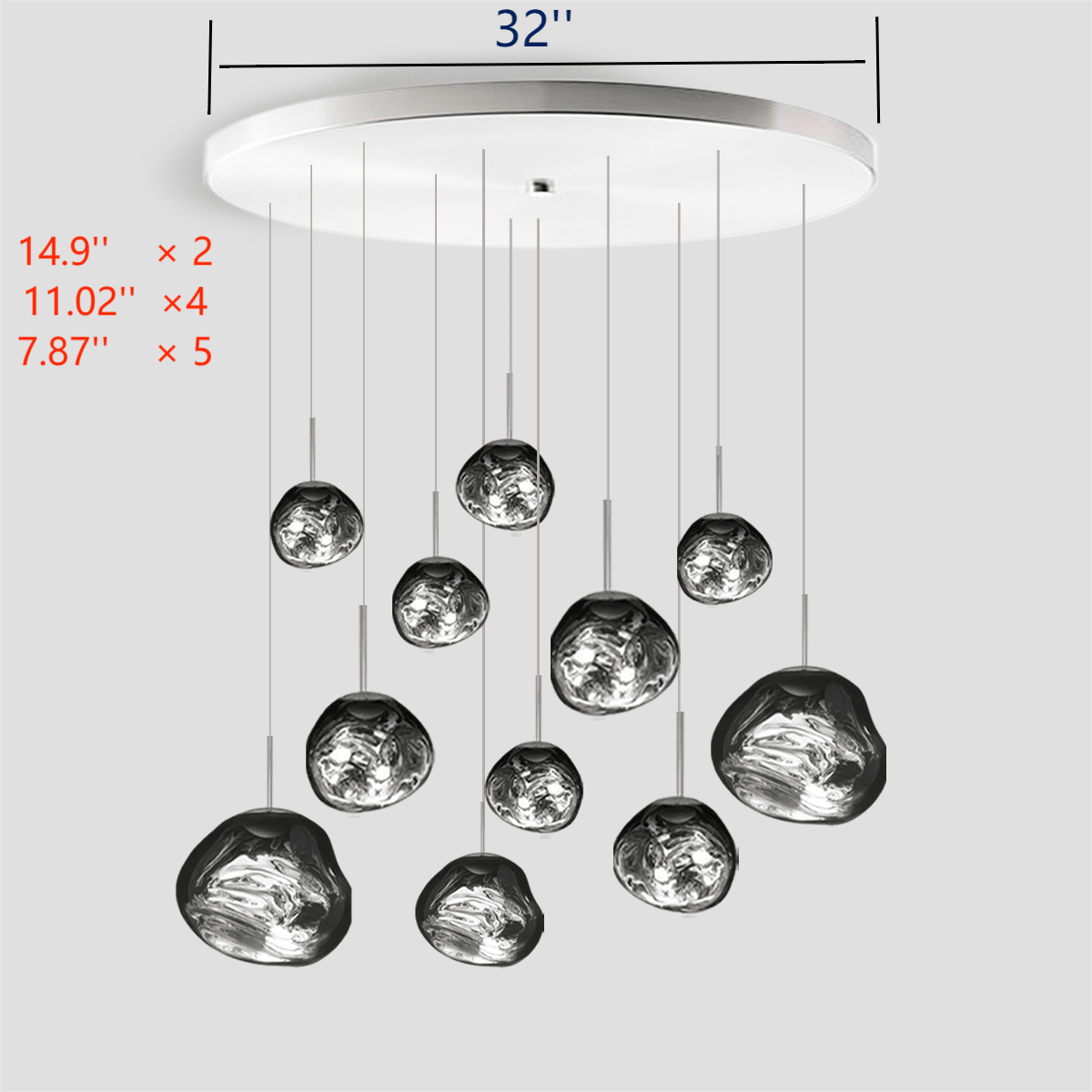 Lava Chandelier Villa Loft Duplex Stairwell Pendant Light - Gold11 BallsBlushlighting