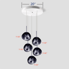 Lava Chandelier Villa Loft Duplex Stairwell Pendant Light - Smokey Gray5 Balls - Style BBlushlighting