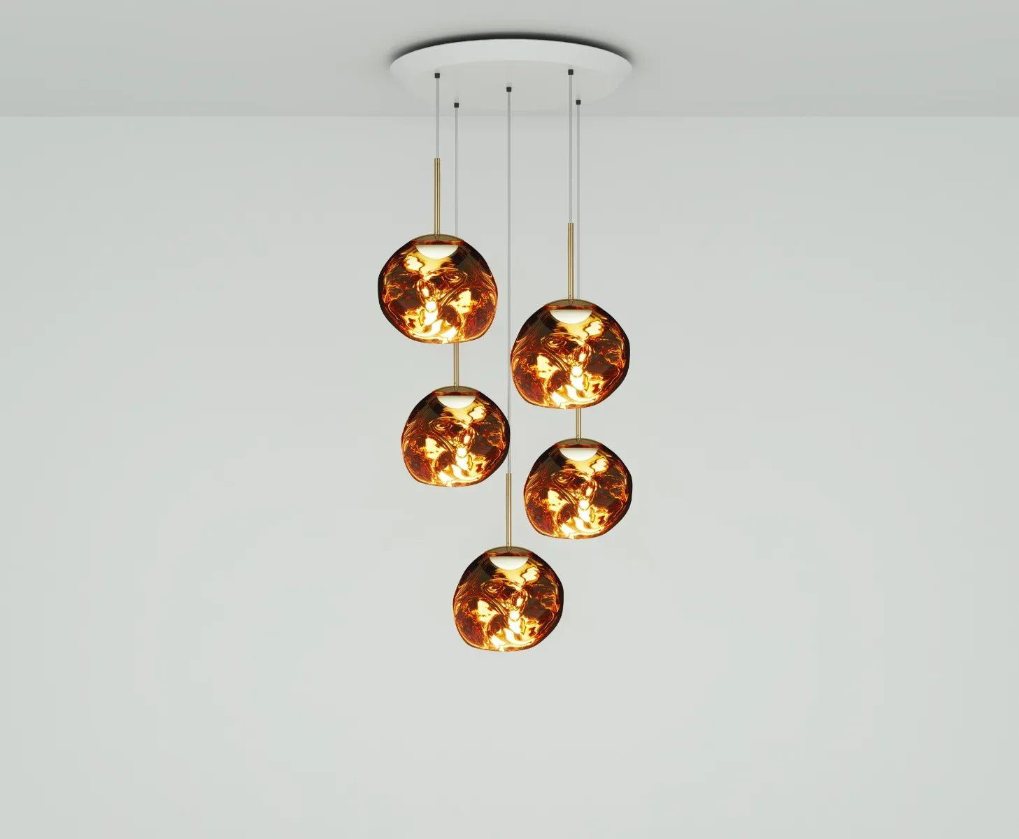 Lava Chandelier Villa Loft Duplex Stairwell Pendant Light - Gold5 Balls - Style BBlushlighting