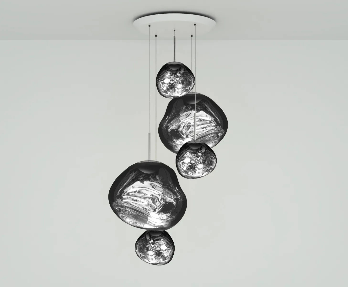Lava Chandelier Villa Loft Duplex Stairwell Pendant Light - Silver5 Balls - Style ABlushlighting