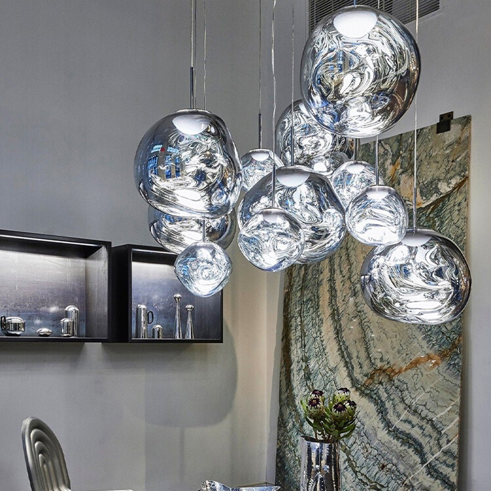 Lava Chandelier Villa Loft Duplex Stairwell Pendant Light - Rose Gold5 Balls - Style ABlushlighting