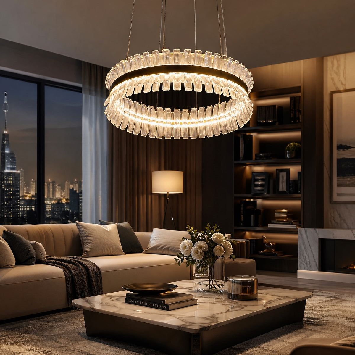 Lawson Contemporary Chandelier Dining Room 39" - Ø23.6" × H8.7" (Ø60 × H22 cm)Blushlighting