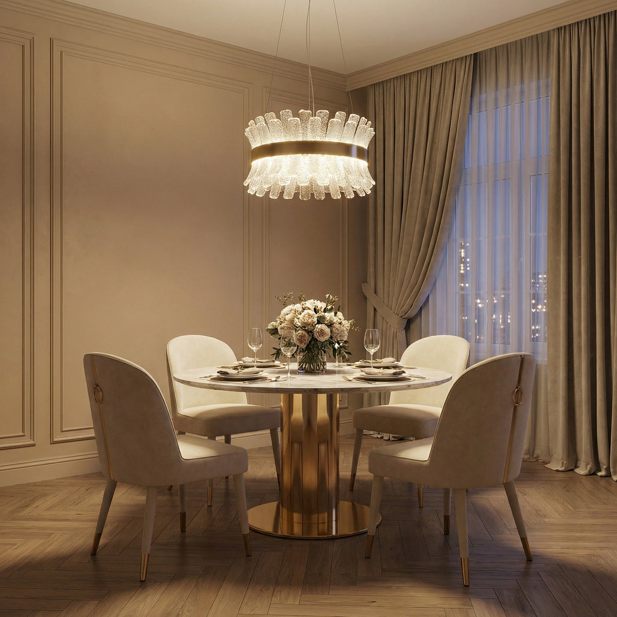 Lawson Contemporary Chandelier Dining Room 39" - Ø23.6" × H8.7" (Ø60 × H22 cm)Blushlighting