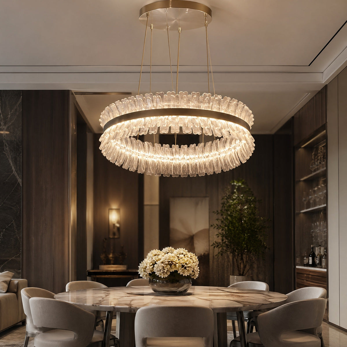 Lawson Contemporary Chandelier Dining Room 39" - Ø23.6" × H8.7" (Ø60 × H22 cm)Blushlighting