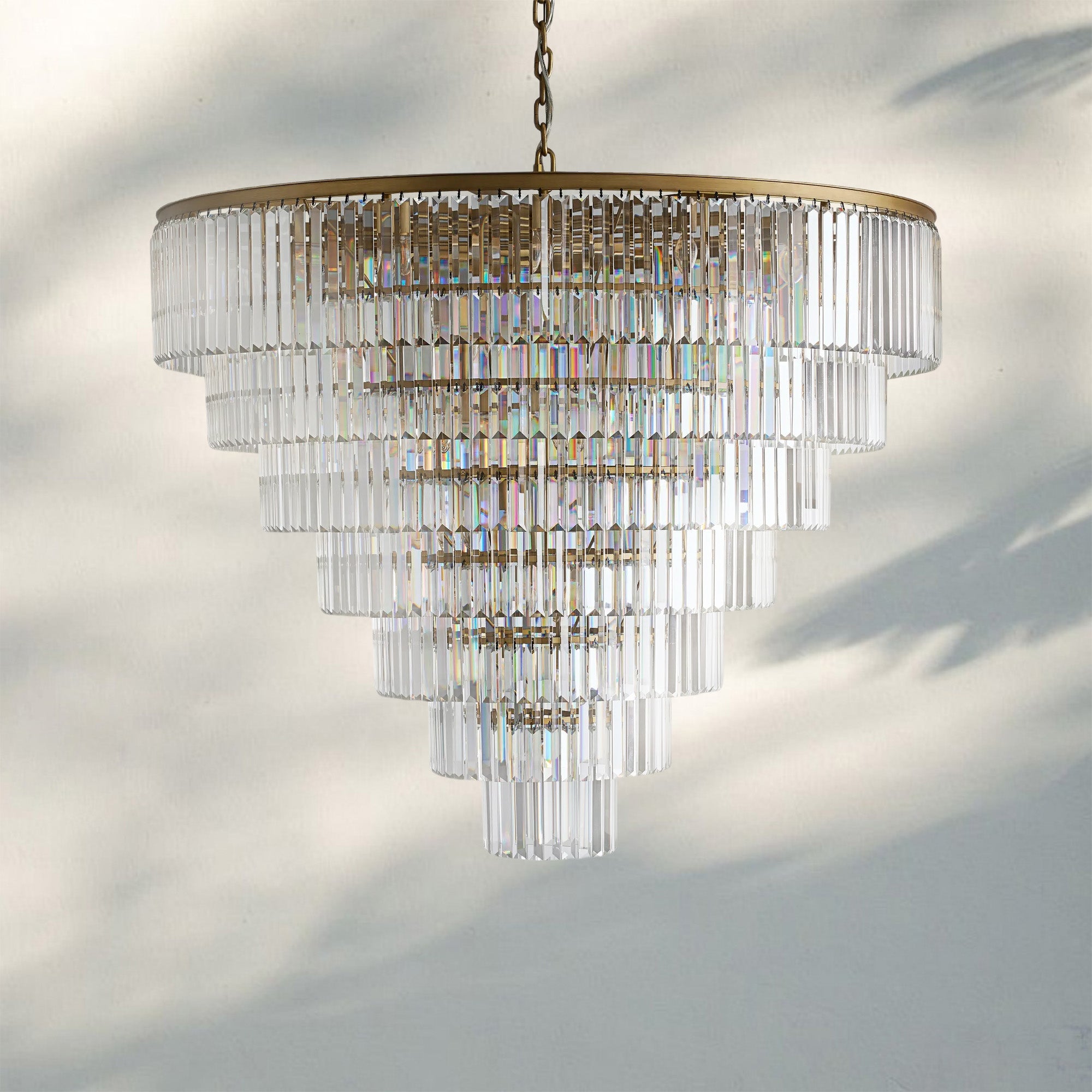 Layland Tiered Round Chandelier-7-Tier 60″ W-Brass-