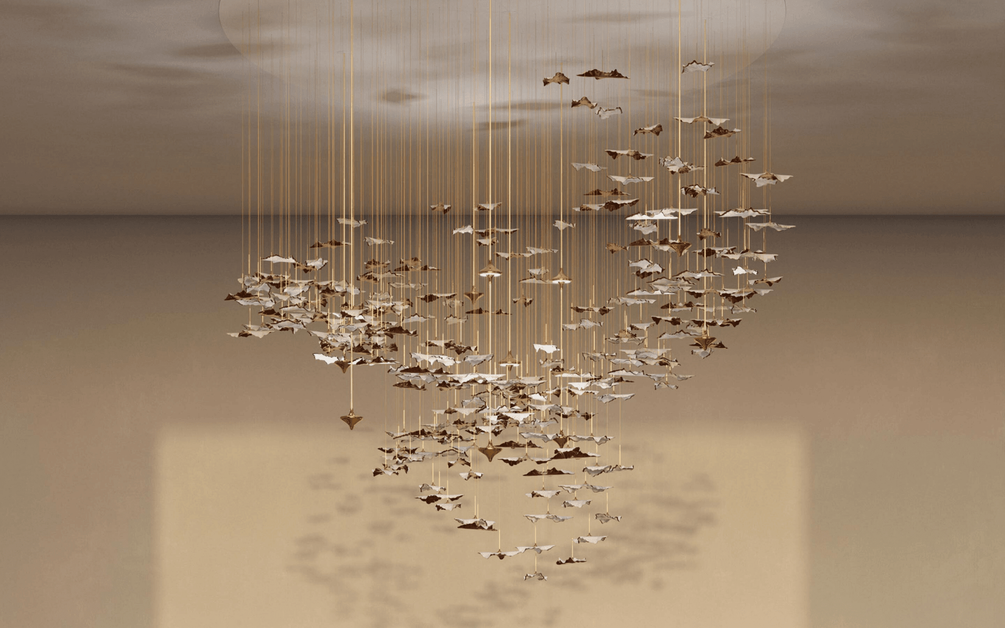 Leaf Twisted Sculptural Customize Chandelier - Support Customized DrawingsBlushlighting