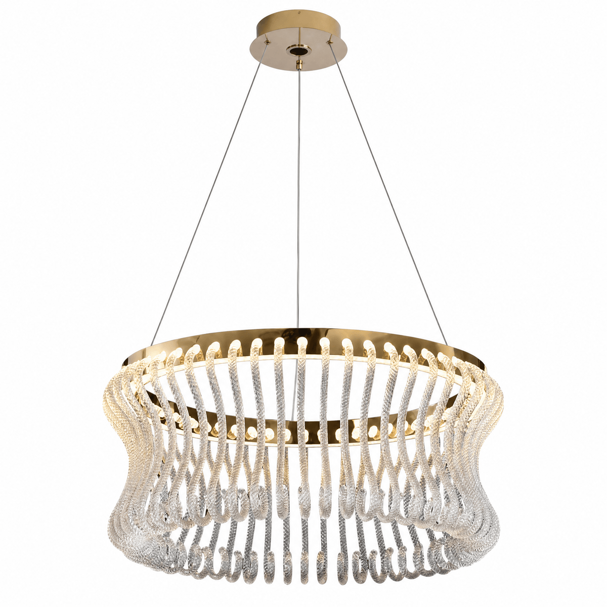 Lennox Glass Round Chandelier 21.6"D - Ø31.5" × H14.6" (Ø80 × H37 cm)Blushlighting