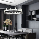 Leti Crystal Round Chandelier - 16"D60”BronzeBlushlighting