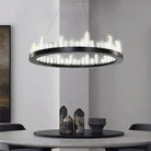 Leti Crystal Round Chandelier - 16"D60”BronzeBlushlighting