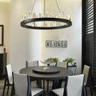 Leti Crystal Round Chandelier - 16"D60”BronzeBlushlighting