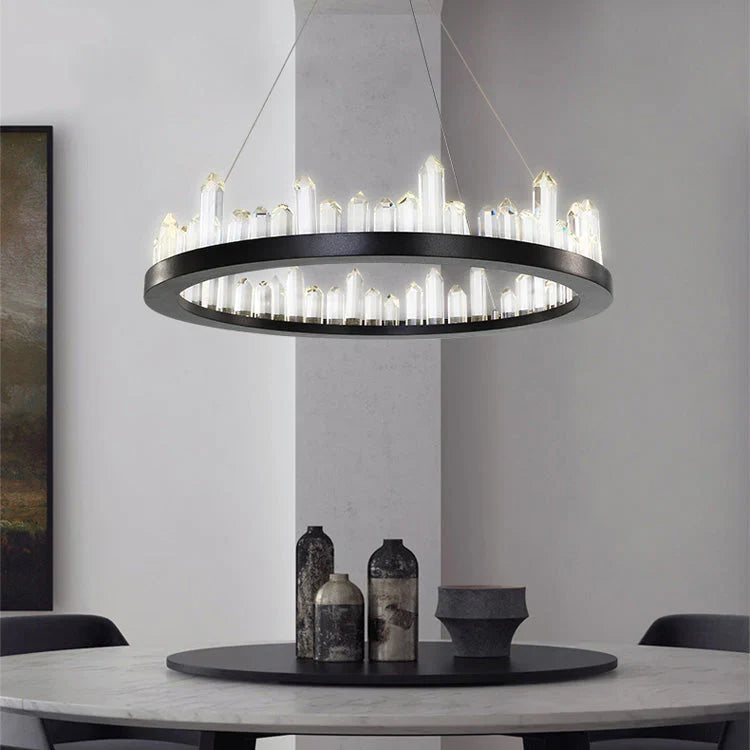 Leti Crystal Round Chandelier-