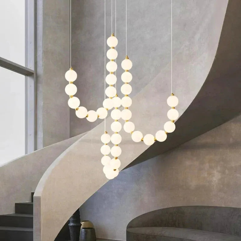 Lexi Modern Acrylic Orb Chandelier - Remote ControlBlushlighting