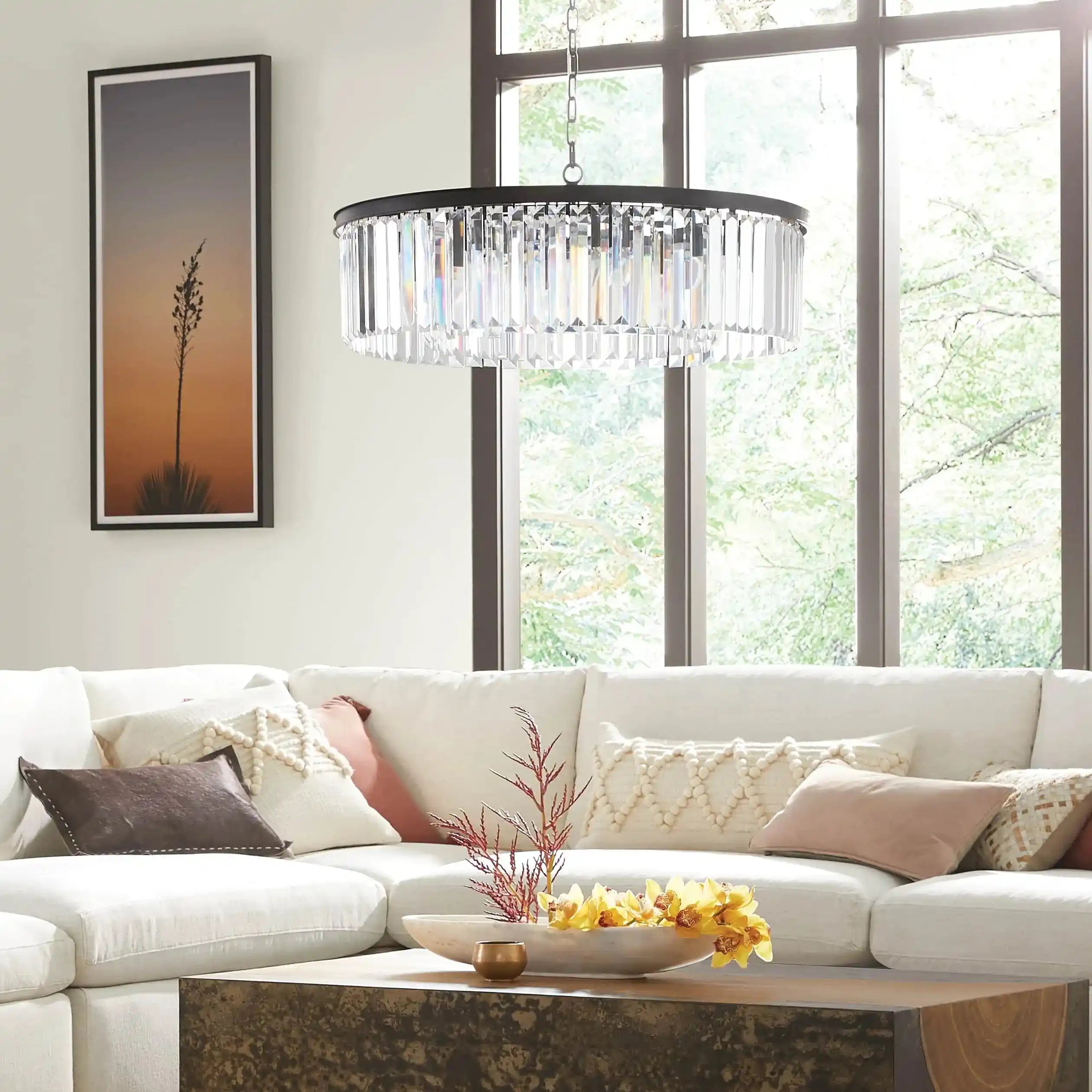 Leyland Crystal Round Chandelier - BronzeBlushlighting