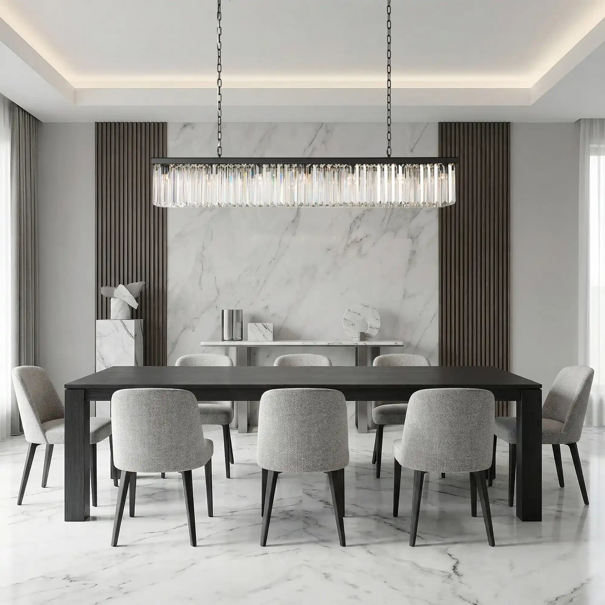 Leyland Rectangular Chandelier 60''72'' - 60''BronzeBlushlighting