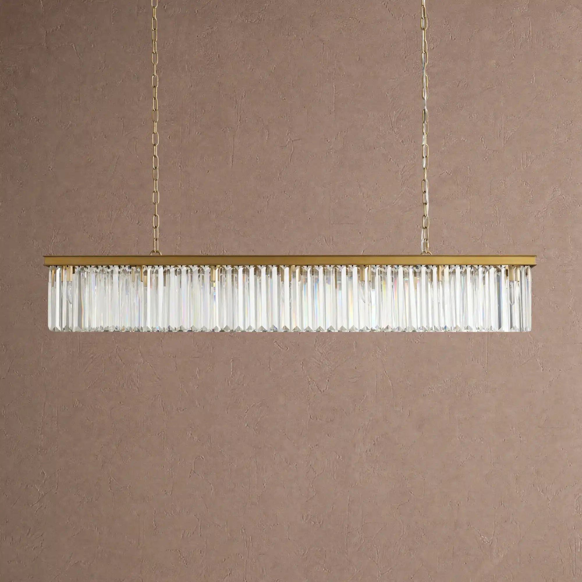 Leyland Rectangular Chandelier 60''72'' - 72''BrassBlushlighting