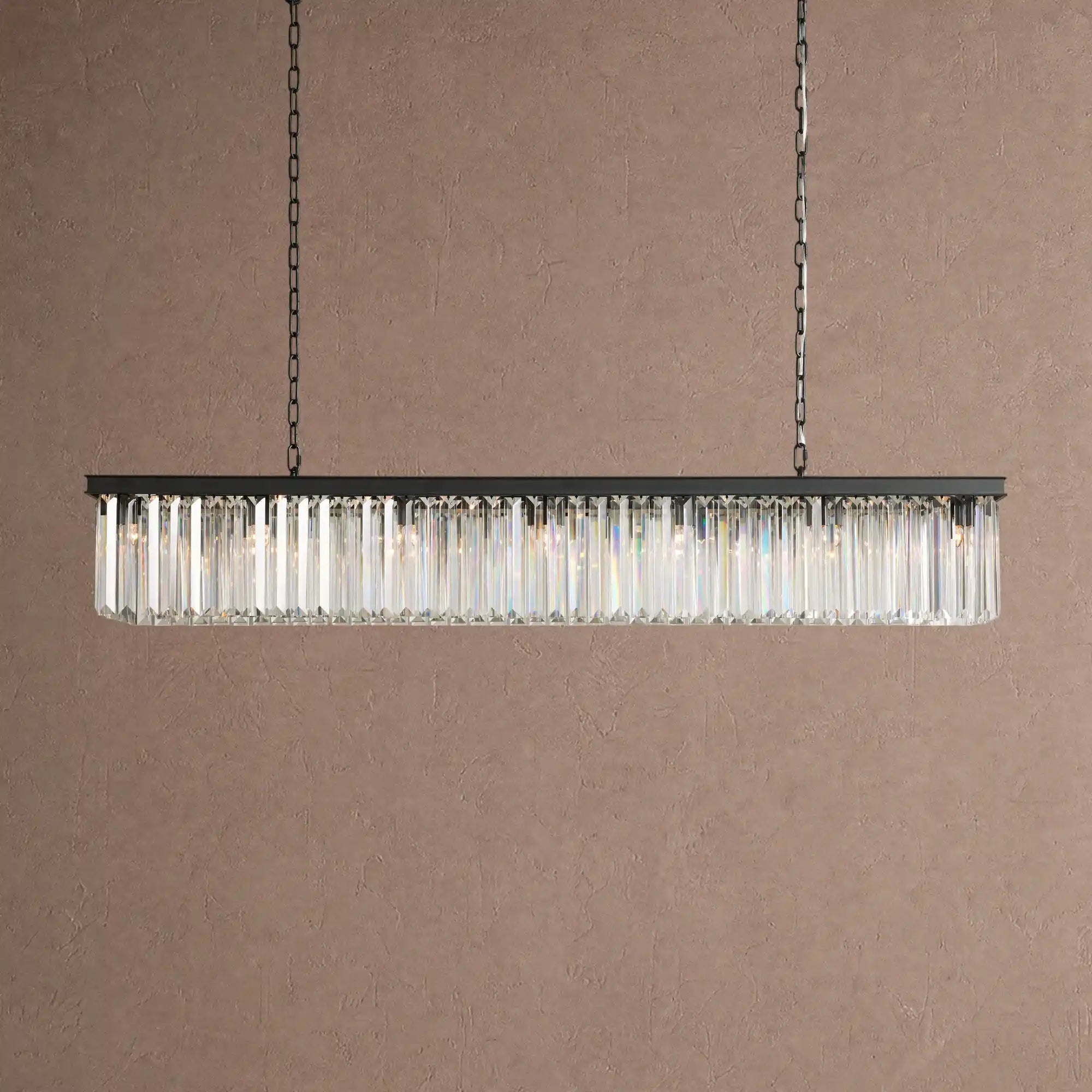 Leyland Rectangular Chandelier 60''72'' - 72''BlackBlushlighting