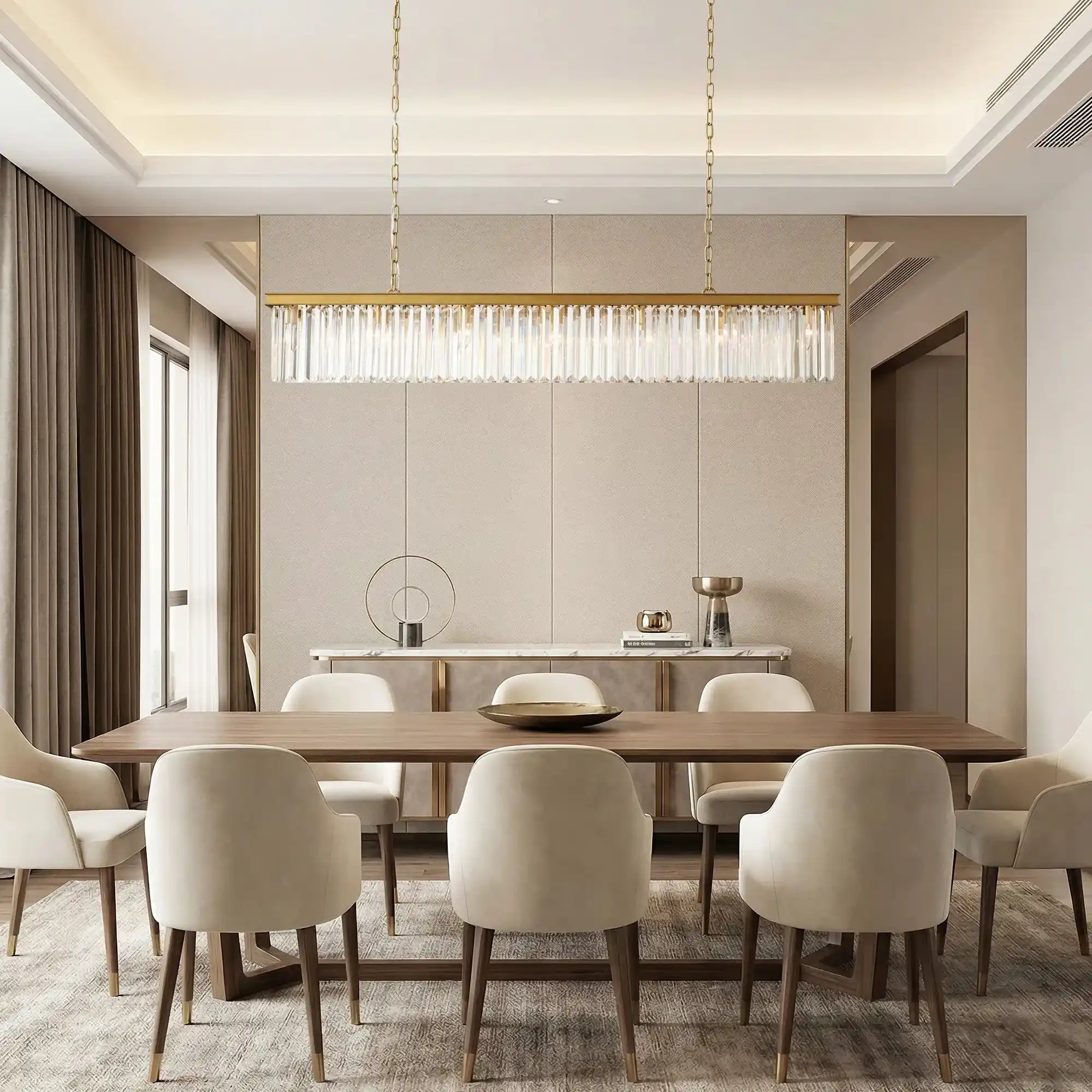Leyland Rectangular Chandelier 60''72'' - 72''BrassBlushlighting