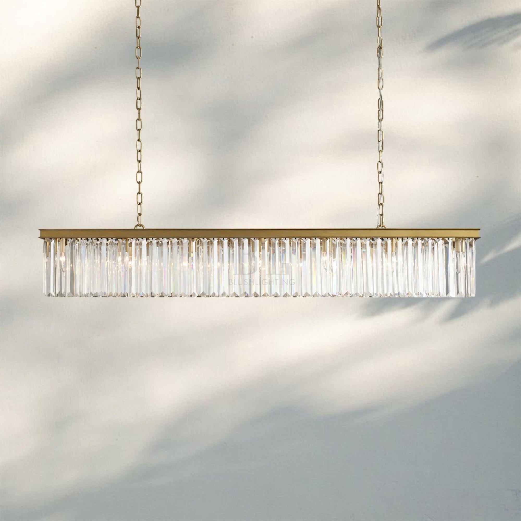 Leyland Rectangular Chandelier 60''72''-60''-Brass-