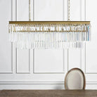 Leyland Tiered Rectangular Chandelier - BrassBlushlighting