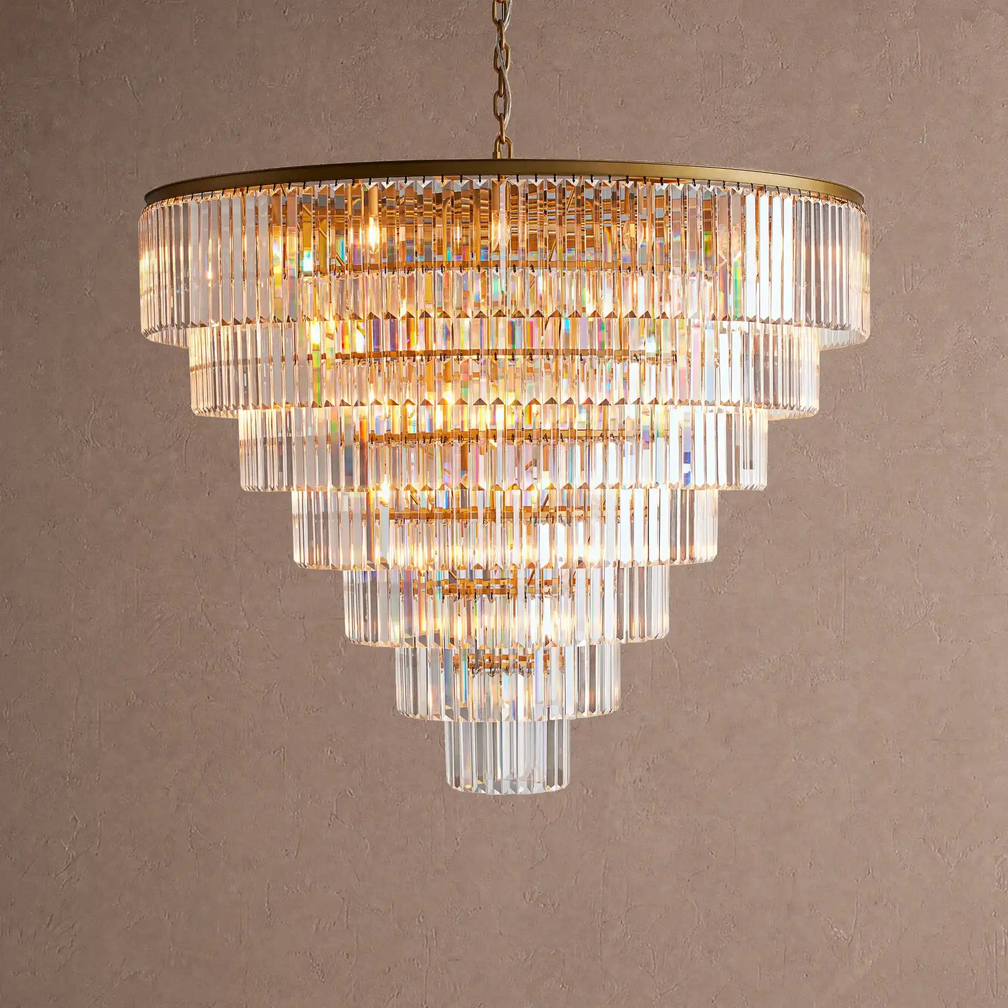 Leyland Tiered Round Chandelier - 7-Tier 60″ WBrassBlushlighting