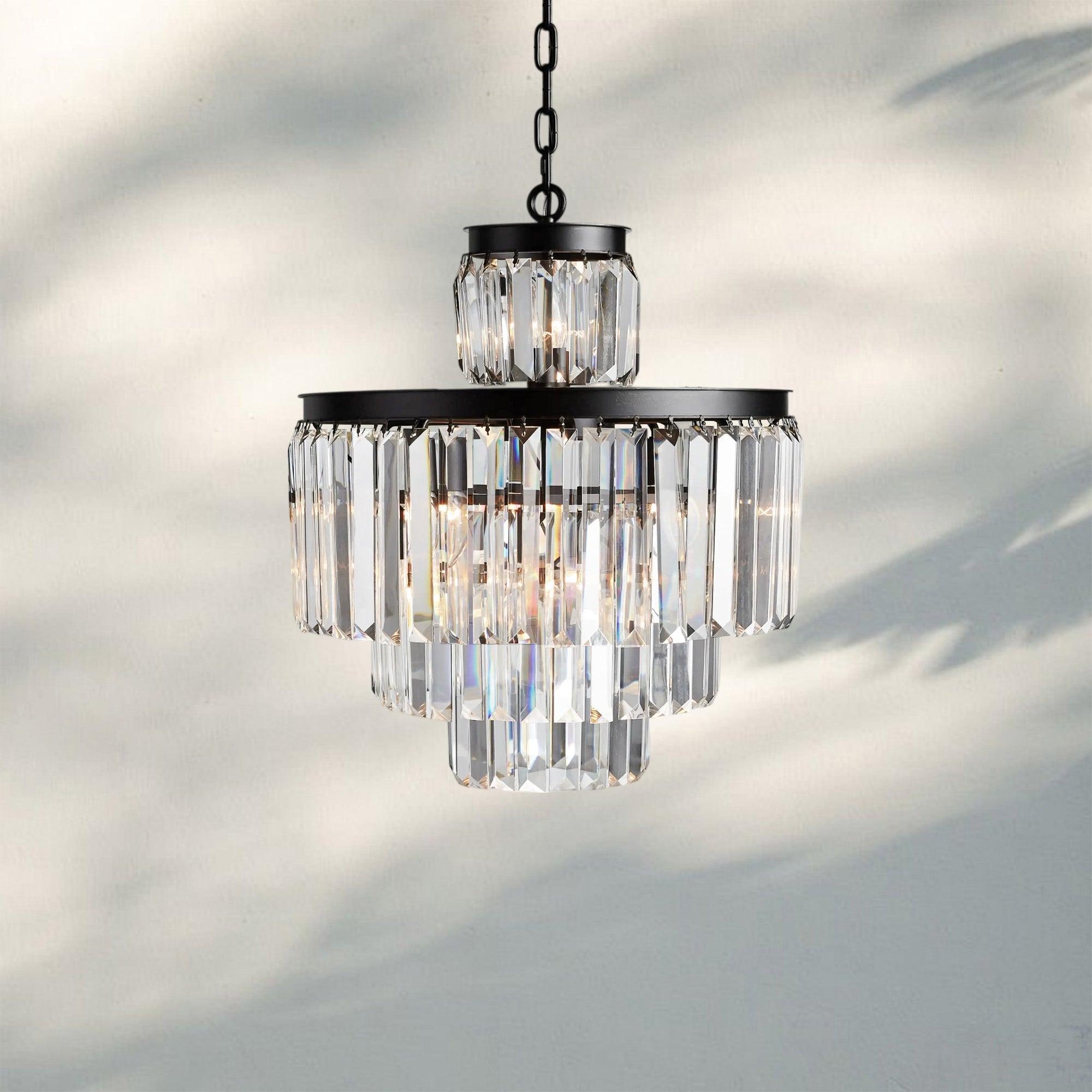 Leyland Tiered Round Chandelier Lighting - 11 - Light 20.5''Matte BlackBlushlighting