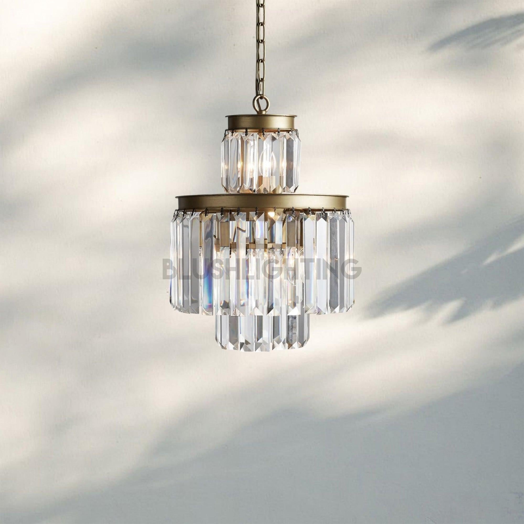Leyland Tiered Round Chandelier Lighting - 6 - Light 15''Antique BrassBlushlighting
