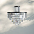Layland Tiered Round Chandelier Lighting-22-Light 32.5''-Matte Black-