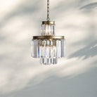 Layland Tiered Round Chandelier Lighting-6-Light 15''-Antique Brass-