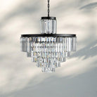Layland Tiered Round Chandelier Lighting-22-Light 32.5''-Matte Black-
