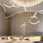 Liberty Curved Pendant Alabaster Chandelier, Pendant Light Over Dining Table - Style ABrassBlushlighting