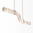 Liberty Curved Pendant Alabaster Chandelier, Pendant Light Over Dining Table - Style ABrassBlushlighting