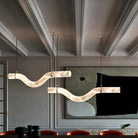 Liberty Curved Pendant Alabaster Chandelier, Pendant Light Over Dining Table - Style ABrassBlushlighting