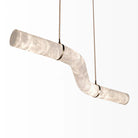 Liberty Curved Pendant Alabaster Chandelier, Pendant Light Over Dining Table-Blushlighting