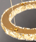 Light Luxury 5/6/7 Rings Crystal Chandelier for Staircase/Foyer/Villa - 2 Rings:Dia(11.8"+19.7")GoldBlushlighting