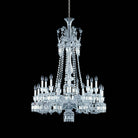 Light Luxury Classic Long Version Tiered Candle Light Crystal Chandelier for High-ceiling Rooms/Living Room - 18 Lights/D40.16"*H53.94"Without LampshadeWarm LightBlushlighting