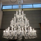 Light Luxury Classic Long Version Tiered Candle Light Crystal Chandelier for High-ceiling Rooms/Living Room - 84 Lights/D79.92"*H124.8"/225kgWithout LampshadeWarm LightBlushlighting