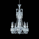Light Luxury Classic Long Version Tiered Candle Light Crystal Chandelier for High-ceiling Rooms/Living Room - 8 Lights/D26.38"*H44.49"Without LampshadeWarm LightBlushlighting