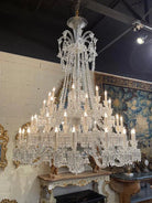 Light Luxury Classic Long Version Tiered Candle Light Crystal Chandelier for High-ceiling Rooms/Living Room - 48 Lights/D55.12"*H77.95"/118kgWithout LampshadeWarm LightBlushlighting