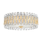 Light Luxury Crystal Beads Drum Collection Flush Mounted/Rectangle/Round Chandelier - Flush Mount/Round/3 Lights/D15.5"*H6.5"/6kgChrome Finish+Gold LeavesBlushlighting