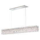 Light Luxury Crystal Beads Drum Collection Flush Mounted/Rectangle/Round Chandelier - Linear/L47.5"*W5"*H5.5"Chrome Finish+Stainless Steel LeavesBlushlighting