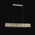 Light Luxury Crystal Beads Drum Collection Flush Mounted/Rectangle/Round Chandelier - Linear/L47.5"*W5"*H5.5"Chrome Finish+Gold LeavesBlushlighting