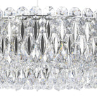 Light Luxury Crystal Beads Drum Collection Flush Mounted/Rectangle/Round Chandelier - Rectangle/13 Lights/L36.5"*W12"*H8"Chrome Finish+Stainless Steel LeavesBlushlighting