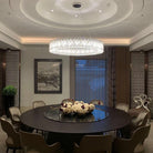 Light Luxury Crystal Beads Drum Collection Flush Mounted/Rectangle/Round Chandelier - Flush Mount/Round/3 Lights/D15.5"*H6.5"/6kgChrome Finish+Stainless Steel LeavesBlushlighting