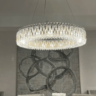 Light Luxury Crystal Beads Drum Collection Flush Mounted/Rectangle/Round Chandelier - Flush Mount/Round/3 Lights/D15.5"*H6.5"/6kgChrome Finish+Stainless Steel LeavesBlushlighting