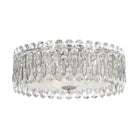Light Luxury Crystal Beads Drum Collection Flush Mounted/Rectangle/Round Chandelier - Flush Mount/Round/3 Lights/D15.5"*H6.5"/6kgChrome Finish+Stainless Steel LeavesBlushlighting