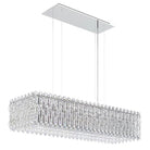 Light Luxury Crystal Beads Drum Collection Flush Mounted/Rectangle/Round Chandelier - Rectangle/13 Lights/L36.5"*W12"*H8"Chrome Finish+Stainless Steel LeavesBlushlighting