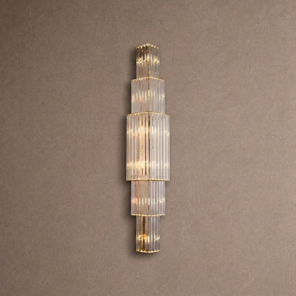 Light Luxury Crystal Layered Wall Lamp - Dia 7.9″(20cm) x H 31.5″(80cm)Blushlighting
