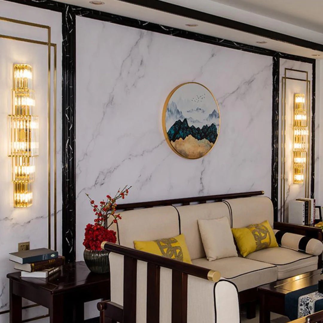 Light Luxury Crystal Layered Wall Lamp - Blushlighting