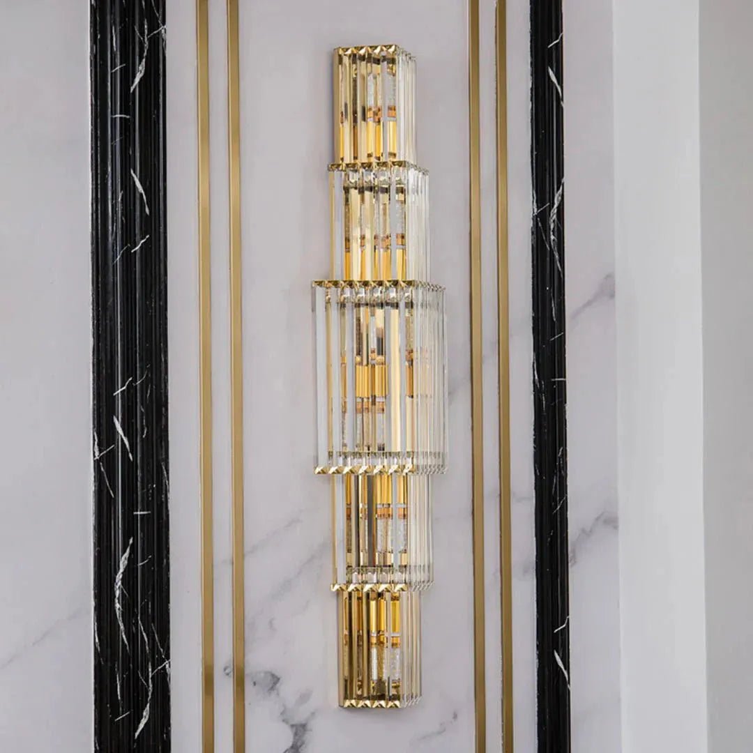 Light Luxury Crystal Layered Wall Lamp - Dia 7.9″(20cm) x H 31.5″(80cm)Blushlighting